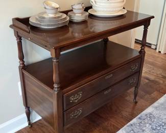 #43	Ethan Allen Buffet on Wheels w/2 drawers and Side Pull-outs - 40x20x35	 $175.00 
