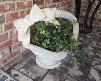 #56	Concrete Planter w/Ribbon  Handle - 22x21	 $35.00 
