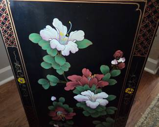 #17	Chinoiseries Mother of Pearl Hand Painted Accent Chest of 4 Drawers  - Hand-painted Top and Sides & Back - 36x19x30	 $600.00 
