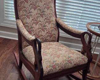 #38	Wood Swan Handle Rocker w/tapestry	 $125.00 
