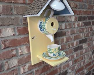 #57	Tea Pot and Cup and saucer Bird House - 11.5Wx21T	 $35.00 
