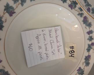 #84	Haviland "Arbor" Mixed China Set - approx. 28 pcs	 $60.00 
