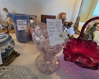 #111	Imperial Glass Crystal Zippered Sawtooth Edge Hobstar Footed Vase	 $20.00 
