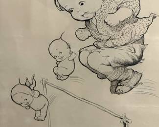 Origial Rose O Neill Pen and Ink Illustration