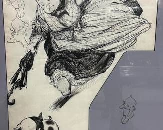 Origial Rose O Neill Illustration on Paper