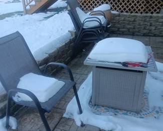 Patio chairs & firepit