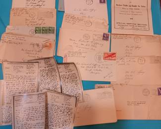 WWII 14 letters home 6 v-mail, USO program Panama Hattie Italy January 1945