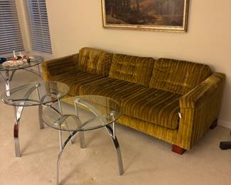 MCM Chrome Glass Top Tables