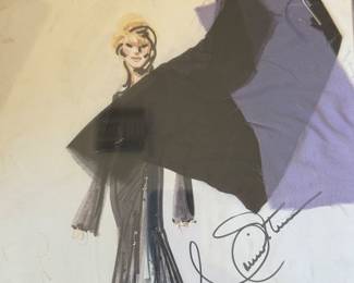 Bob Mackie sketch of dress Connie Stevens wore to Joely's wedding. The dress is also in the sale