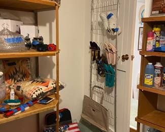Vintage shoe rack and shoes.