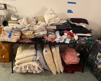 Bedding, blankets.