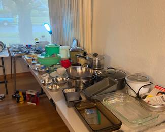 Bake ware, pots, pans, crock.( pot