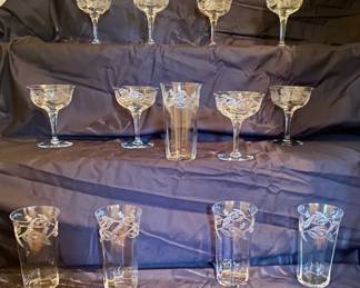 418 Thistle Design Crystal Drinkware 