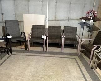 Outdoor/patio chairs, pair of citronella candle holders