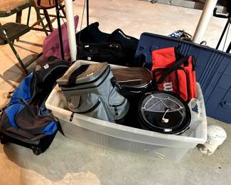 many soft coolers, lunch bags, etc