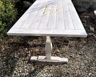 Metal trestle table