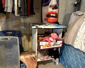 two boogie boards, box of build a bear stuffed animals