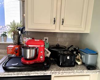 small appliances, mixer, crock pot, waffle makers, toaster, elec knife, knife sharpener and more