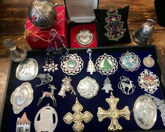 Sterling Christmas ornaments
