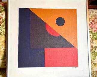 Signed “Wally 76” MCM Style Abstract Painting