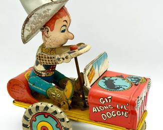 Unique Art Mfg. Co. tin lithographed wind-up "Rodeo Joe" toy