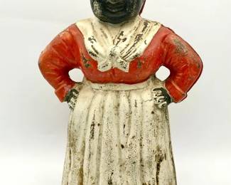 Vintage Aunt Jemima Cast Iron Black Americana Still Bank 11" Tall