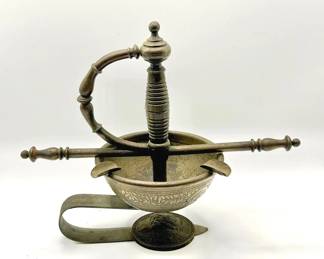 Vintage Cast Metal Renaissance-Style Sword Hilt Ashtray