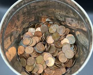 Vintage Muriel Senators Cigar Tin of Old Pennies — 4 Lbs