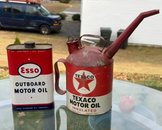 Vintage Esso & Tesco Oil Cans