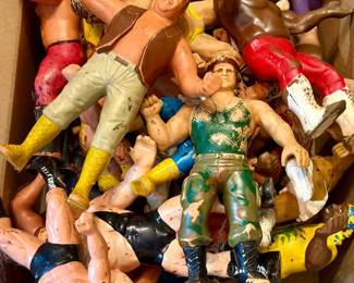 Vintage Rubber Wrestling Toys Mystery Lot
