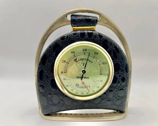 Stirrup-Style Kraftware Temperature & Humidity Gauge Aneroid Instrument