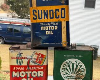 (3) Vintage Oil Cans-Sunoco, Eastern State & Guardian