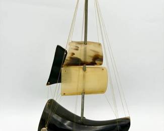 Model Clipper Ship Made Of Horn