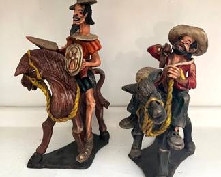 (2) Numbered R. Berrocal Figurines Handmade in Peru