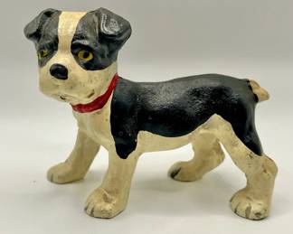 Cast Iron Boston Terrier Tuxedo Pattern Dog Figure or Doorstop