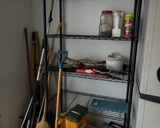 . . . storage shelf and yard tools