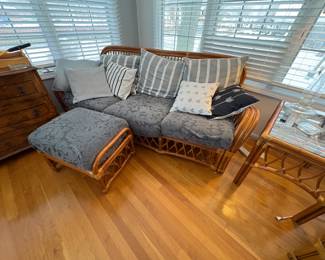. . . rattan couch and ottoman