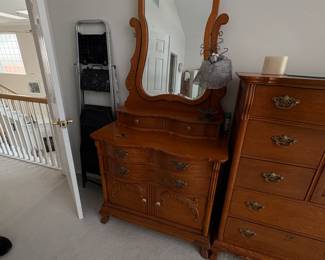 . . . antique-style mirrored dresser