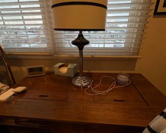 . . . brushed-nickel lamp
