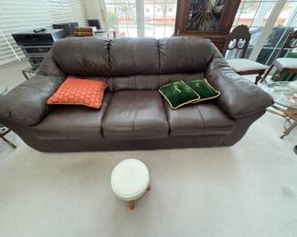 . . . brown leather couch