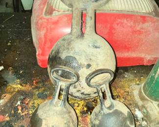 RARE ANTIQUE IRON PRISON BALL WEIGHTS