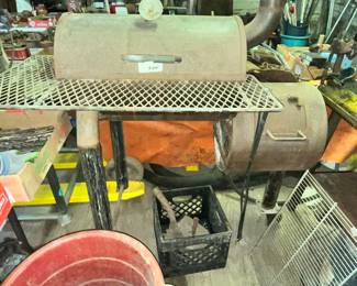 LARGE IRON BBQ COOKER