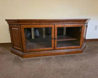 51 MediaCabinetWithGlassDoorsSideStorage