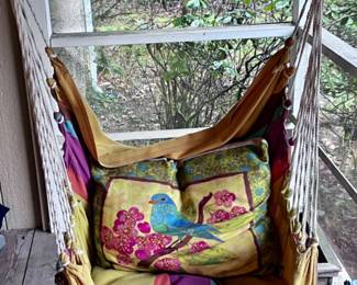 47 MulticoloredHangingSwingChairwithCushions