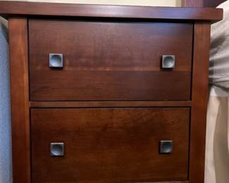 15 ModernWoodCherryFinish2DrawerNightstand