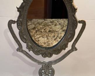 108 VictorianStyleDistressedMetalTiltingVanityMirror