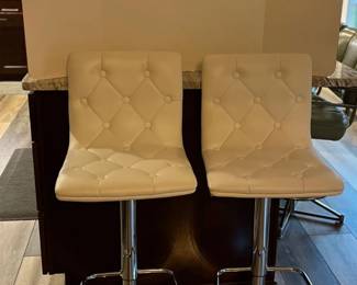 137 PairofAdjustableWhiteBarstools