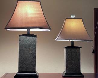 44 2StoneLampswithSuedeShades