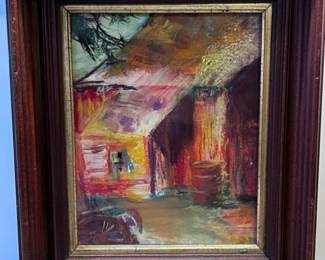 97 OilPastelBarnByLocalOlympiaArtistJaneKing