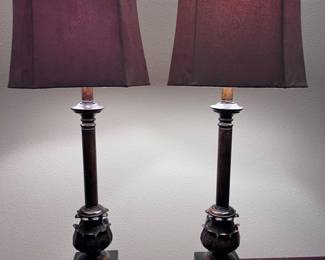 42 OilRubbedBronzeTraditionalCarvedTableLamp